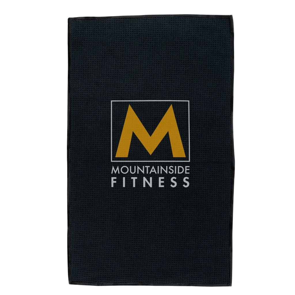 Waffle Weave Sport Towel — Black