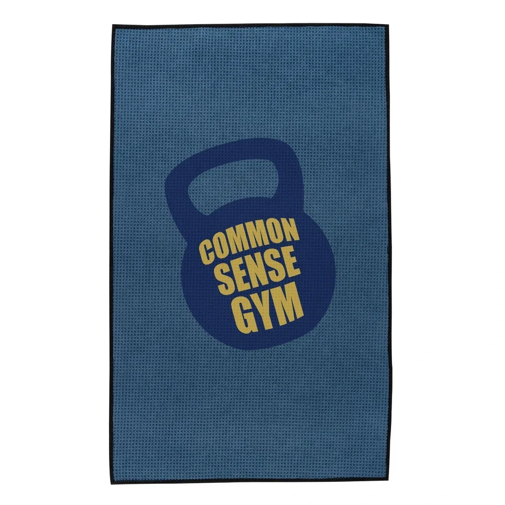 Waffle Weave Sport Towel — Navy Blue — view 3