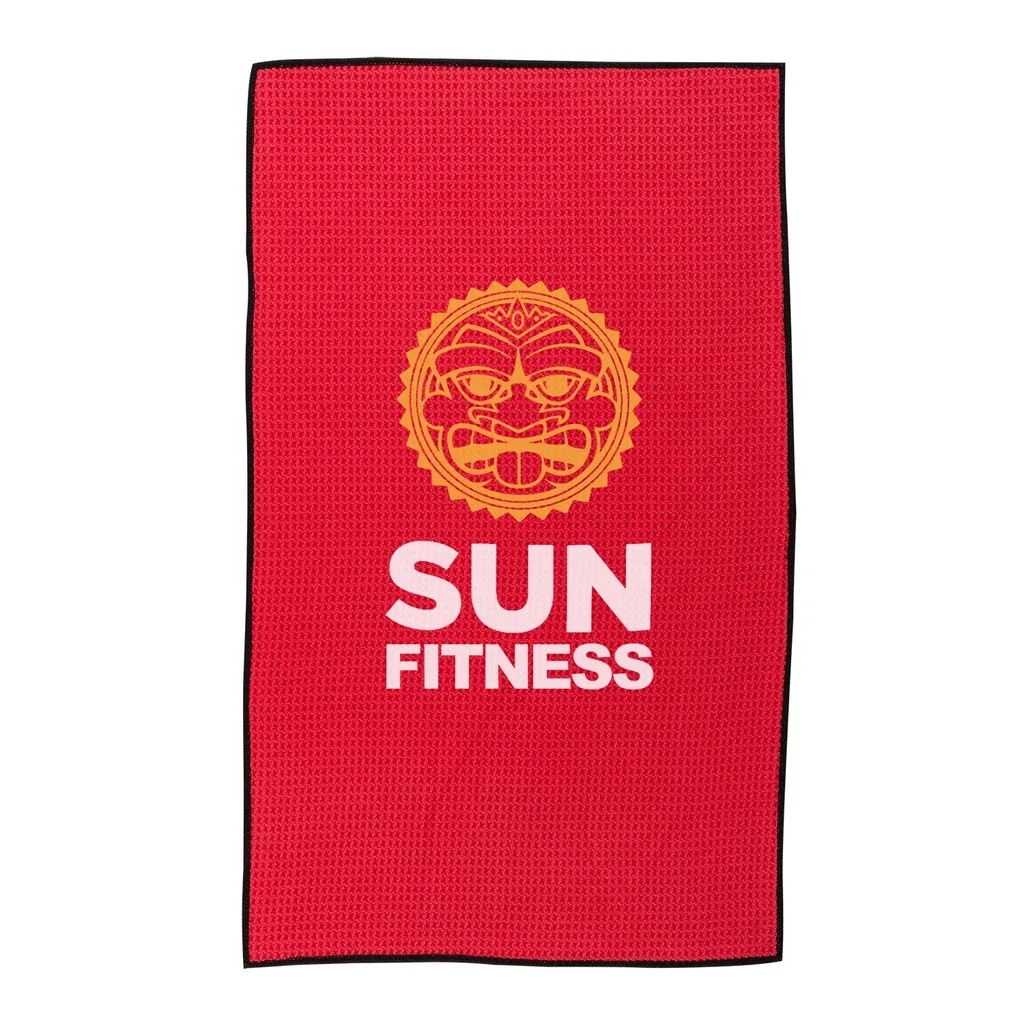 Waffle Weave Sport Towel — Red — view 4