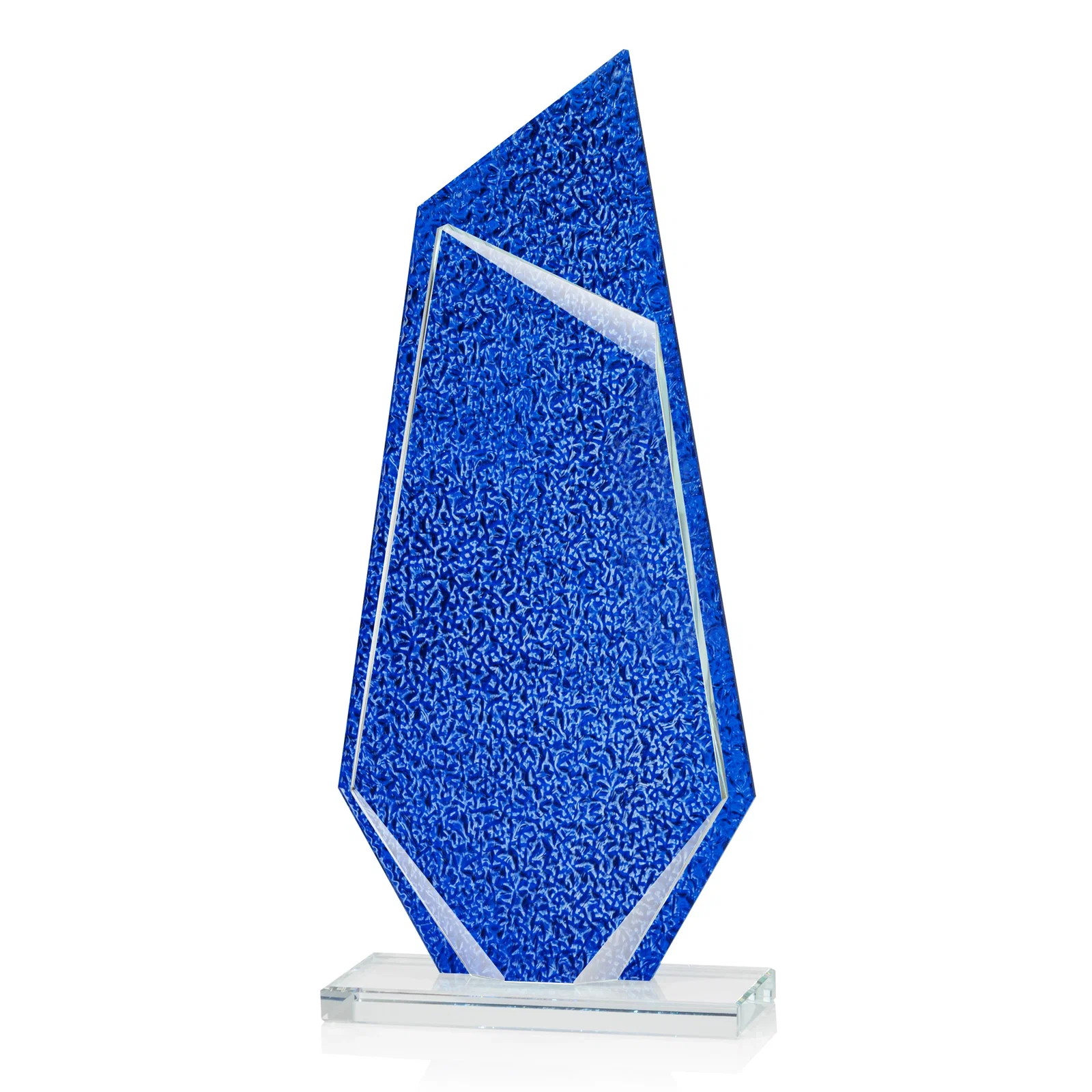 Custom Starfire Crystal Peak Award with a Stained-Glass Texture Layer, awards for company anniversary events