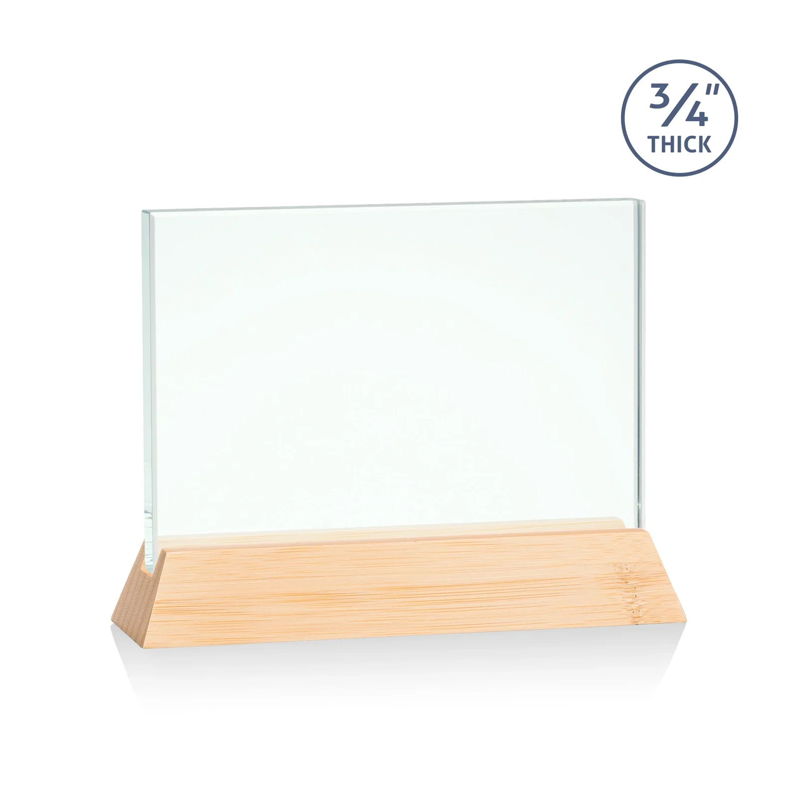 Promotional Jade Glass Horizontal Award, 3/4-Inch Thick, on a Rosewood Base for graduation ceremonies