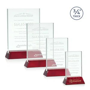 Jade or Starfire Glass Vertical Award on a Rosewood or Black Base