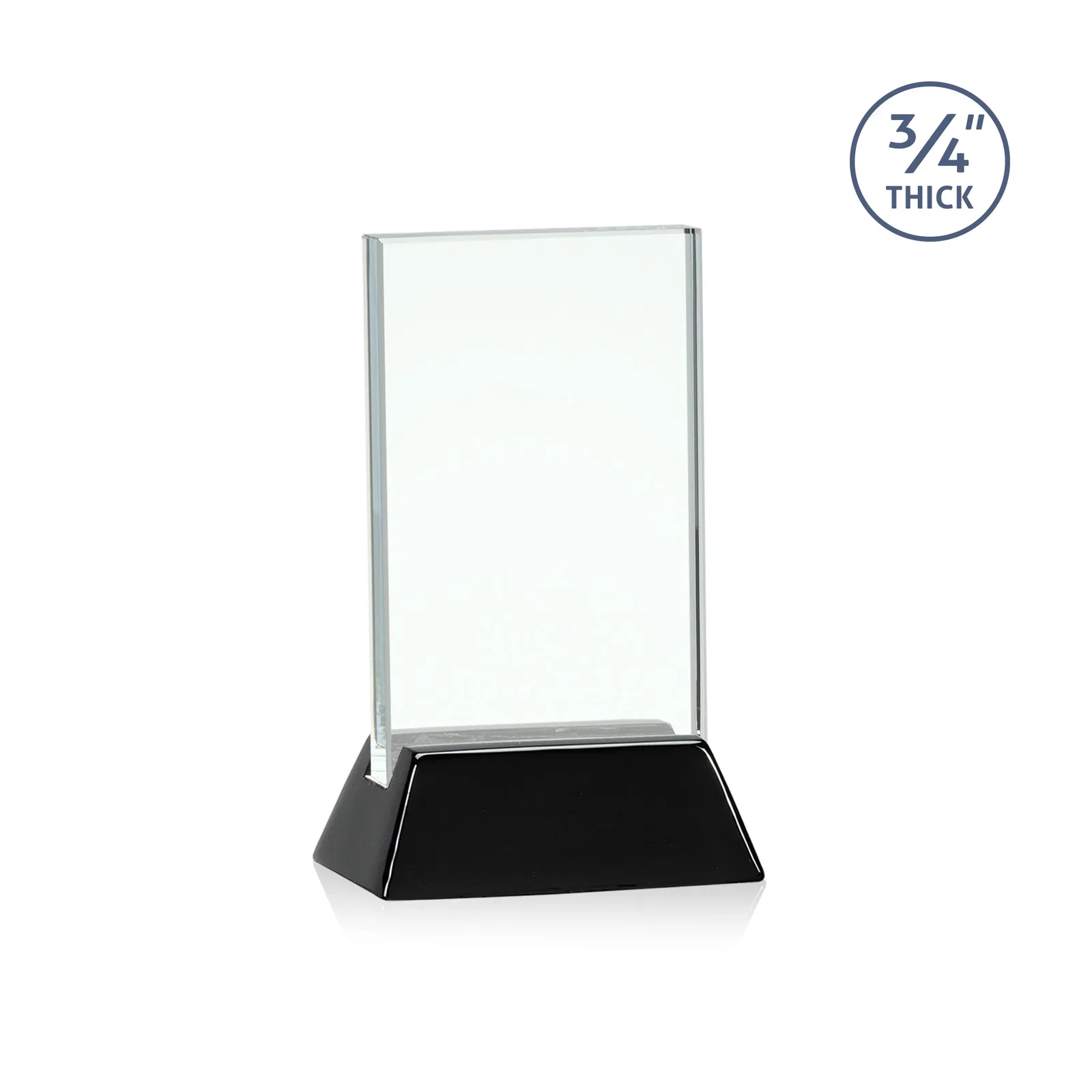Promotional Jade or Starfire Glass Vertical Award on a Rosewood or Black Base for corporate award ceremonies