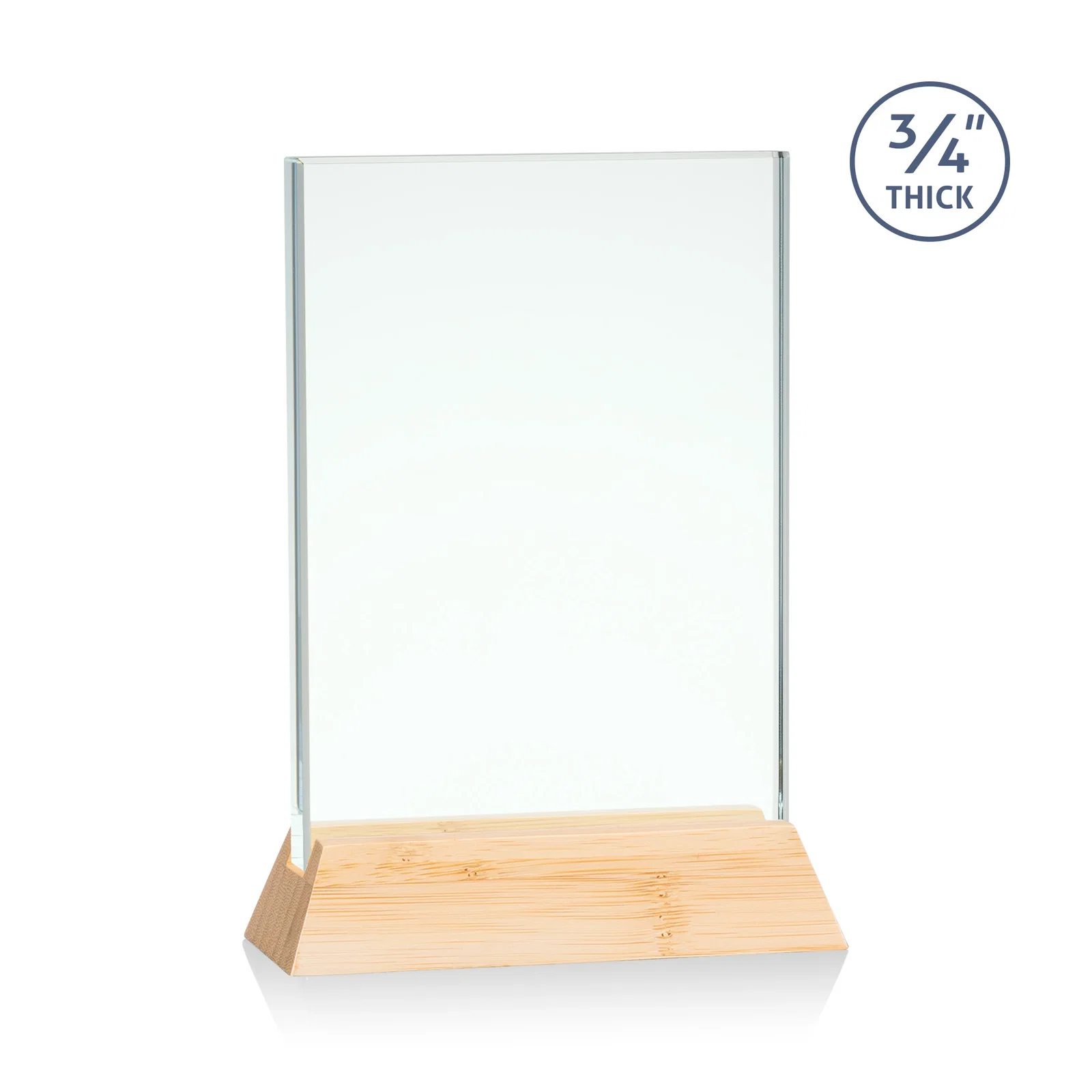 Promotional Jade or Starfire Glass Vertical Award on a Rosewood or Black Base for graduation ceremonies