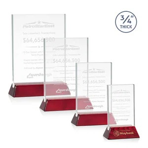 Starfire Crystal Vertical Award on High-Gloss Piano Rosewood Base