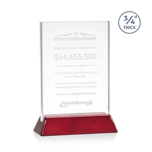Starfire Crystal Vertical Award on High-Gloss Piano Rosewood Base