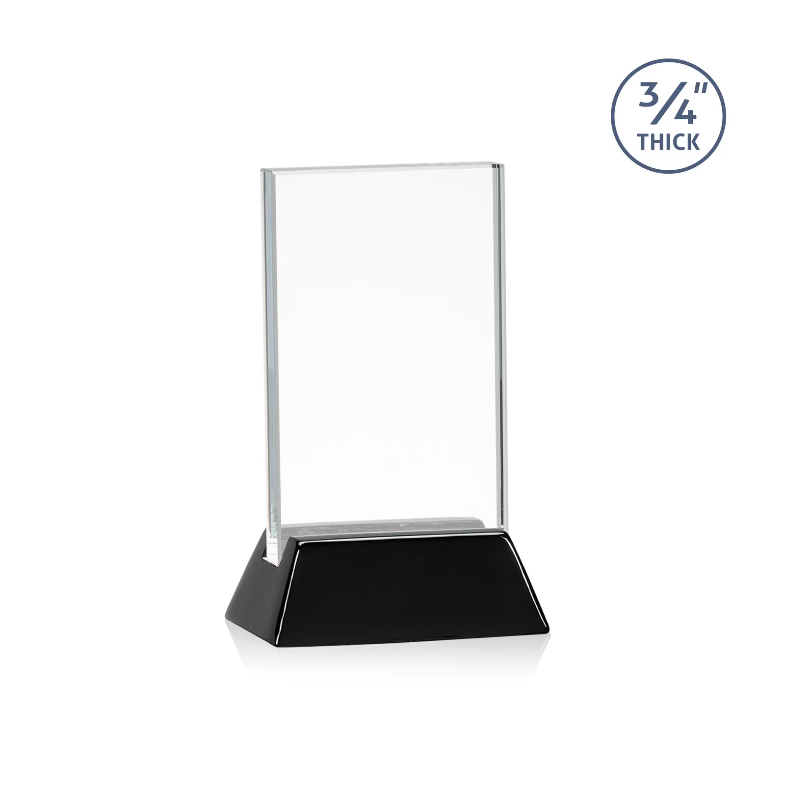 Branded Starfire Crystal Vertical Award on High-Gloss Piano Rosewood Base for volunteer appreciation