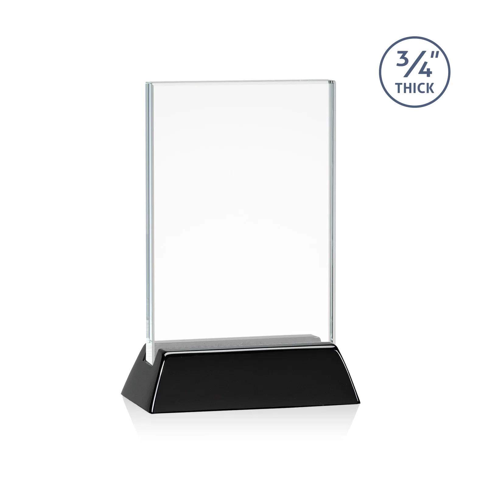 Branded Starfire Crystal Vertical Award on High-Gloss Piano Rosewood Base for dealer and partner awards