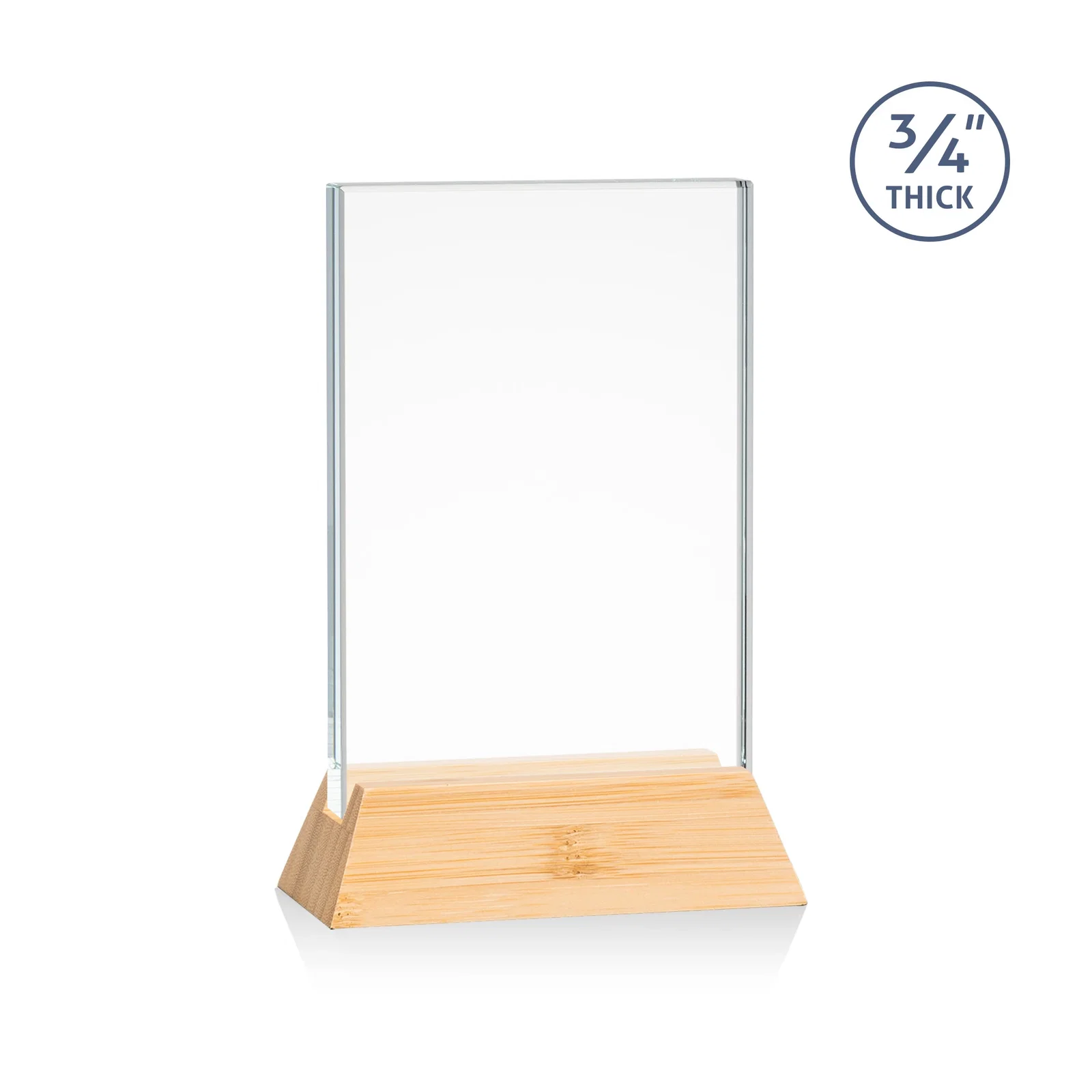 Custom printed Starfire Crystal Vertical Award on High-Gloss Piano Rosewood Base for safety achievement programs