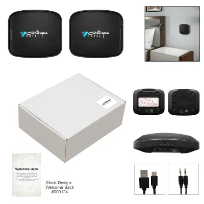 Wall mount wireless speaker presented as a boxed gift set