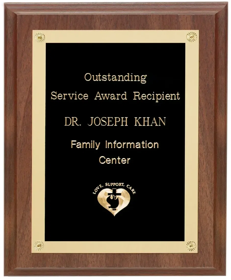 Walnut Finish Classic Achievement Plaque — view 2
