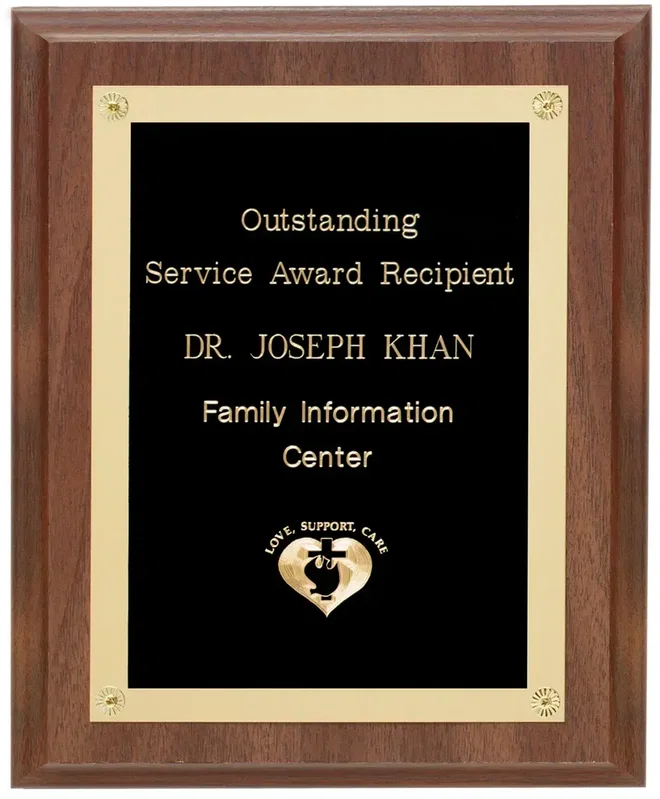 Walnut Finish Classic Achievement Plaque — view 2