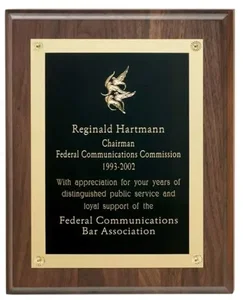 Walnut Plaque w/Gold Edge Plate