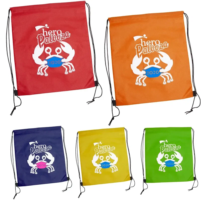 Custom Wanderlust Non-Woven Drawstring Backpacks (2 Color Imprint) — view 13