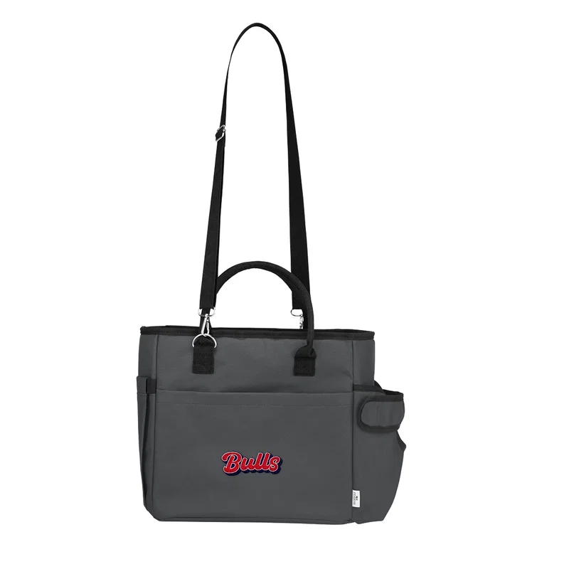 Angled view highlighting the boxy shape and front imprint panel