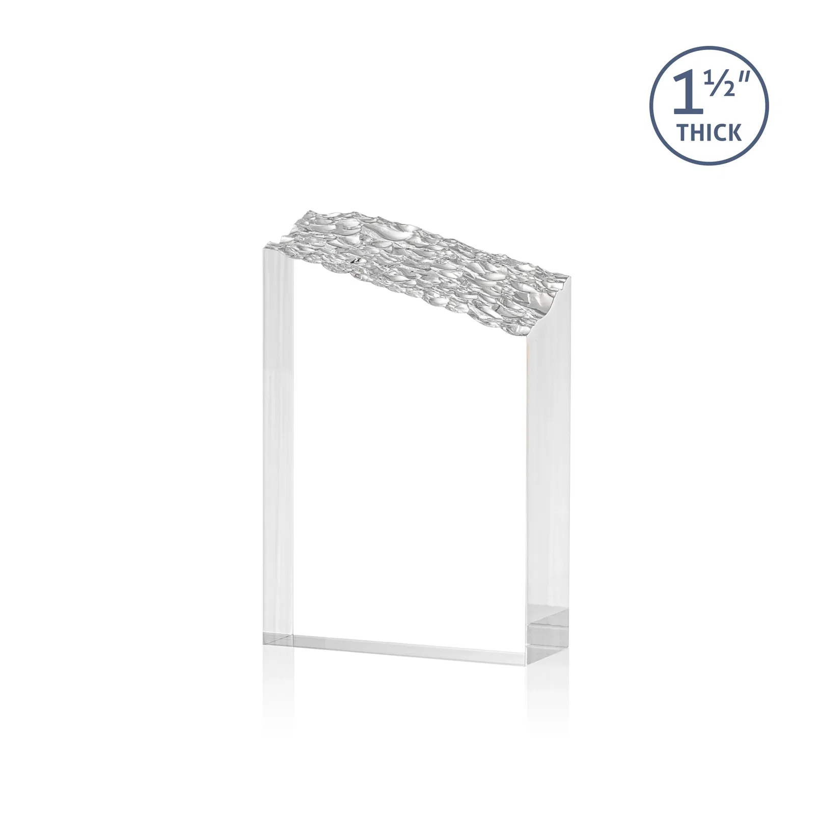 Personalized Acrylic Tower Award With Slanted Mountain-Texture Top for retirement presentations