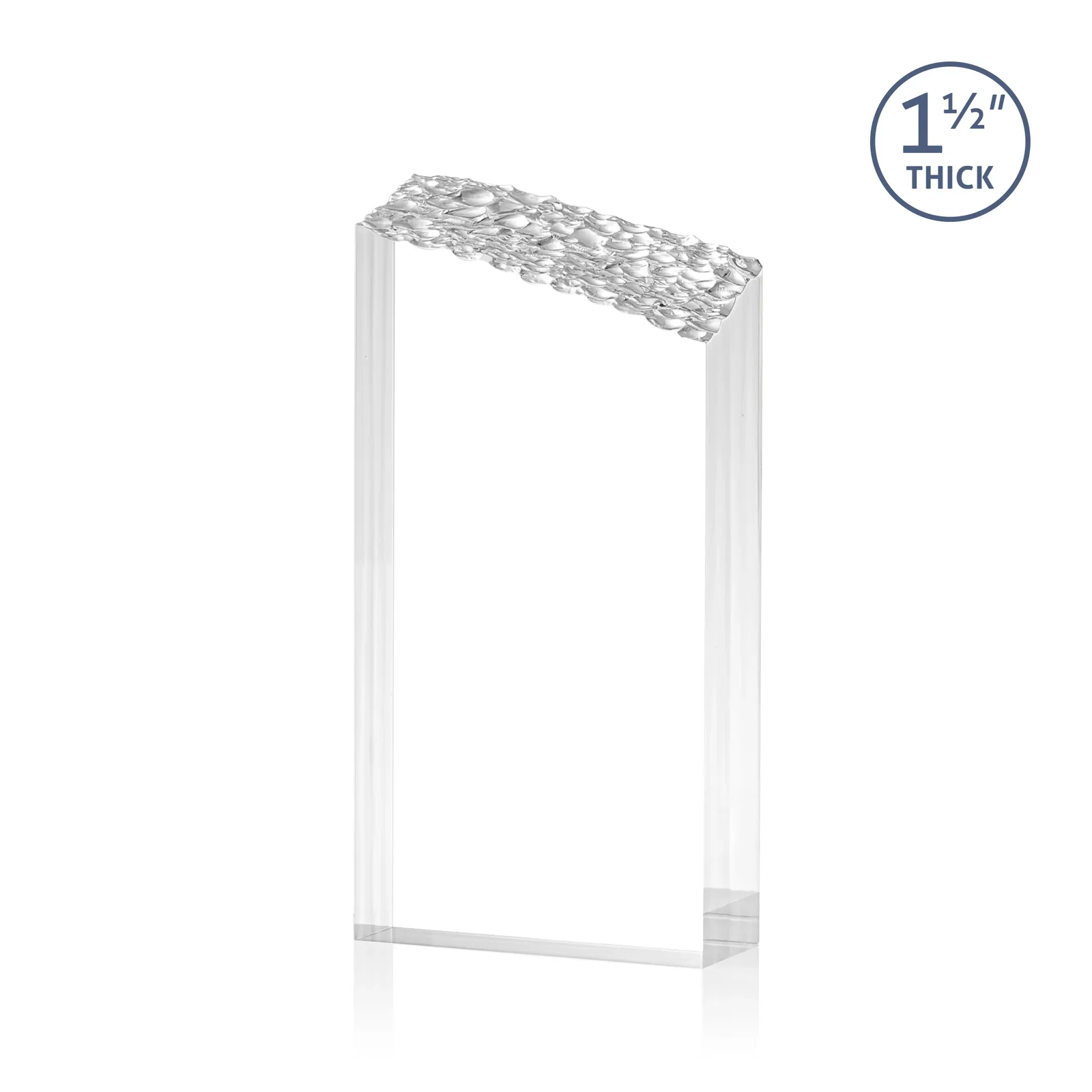 Personalized Acrylic Tower Award With Slanted Mountain-Texture Top for team milestone celebrations