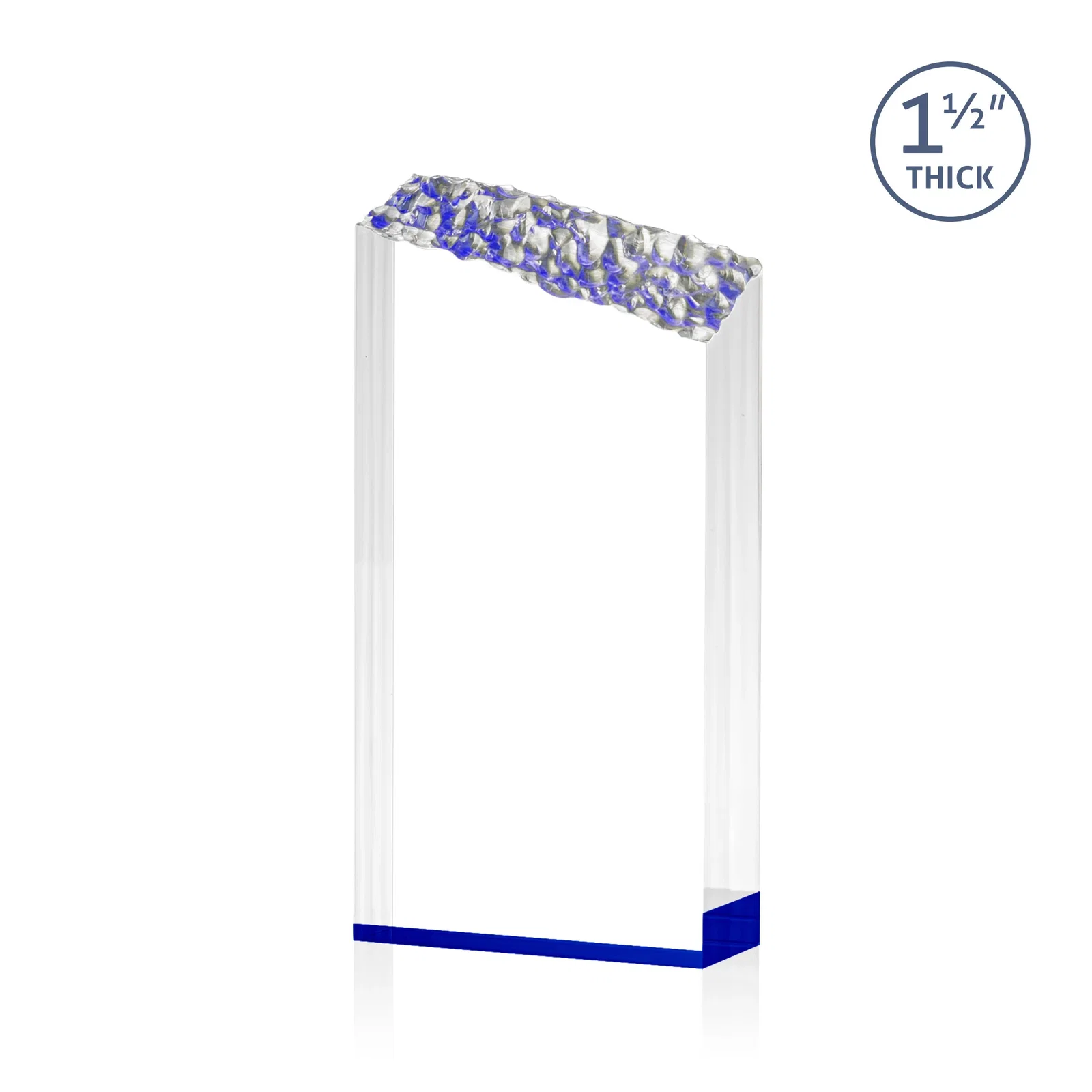 Personalized Acrylic Tower Award With Slanted Mountain-Texture Top for safety achievement programs