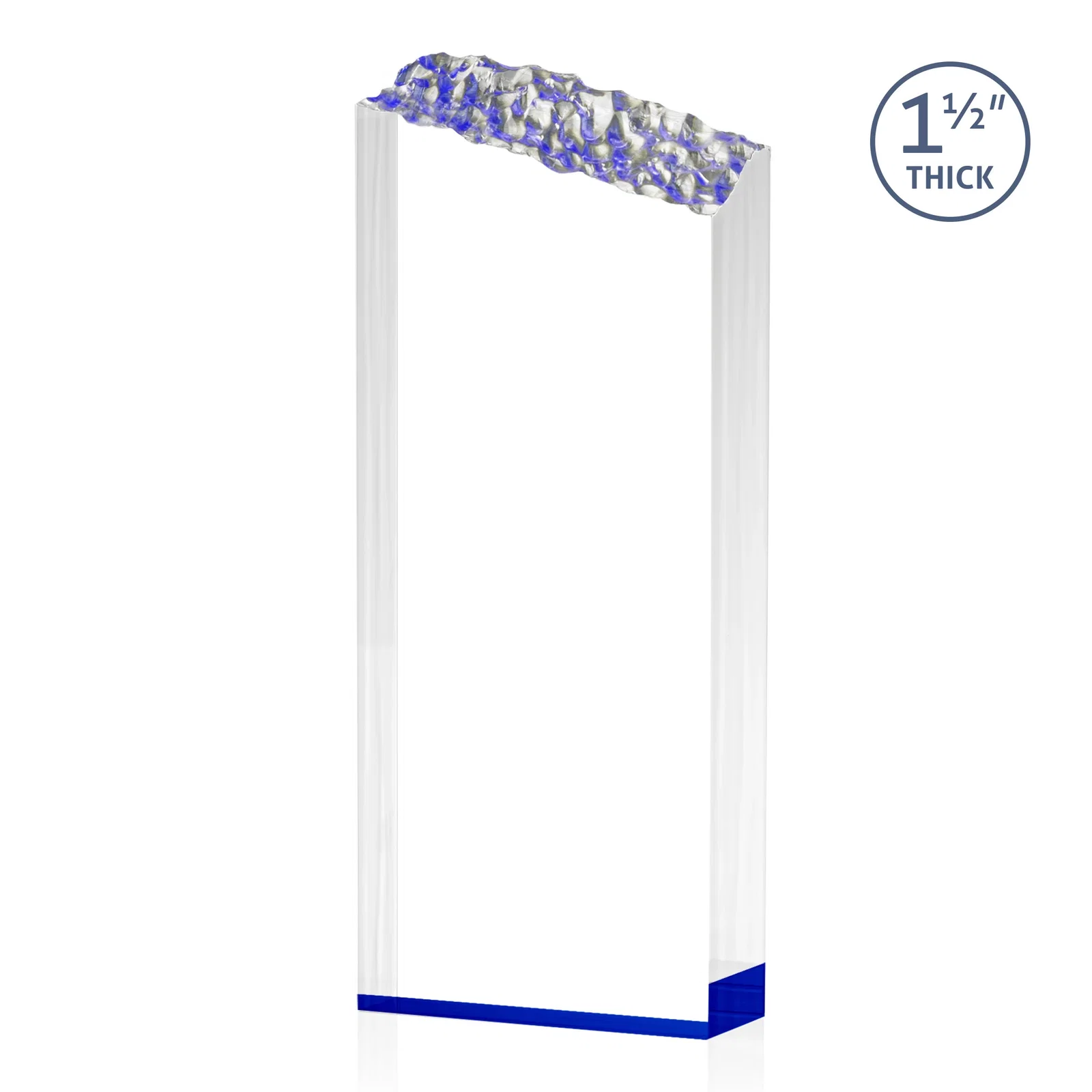 Personalized Acrylic Tower Award With Slanted Mountain-Texture Top for volunteer appreciation