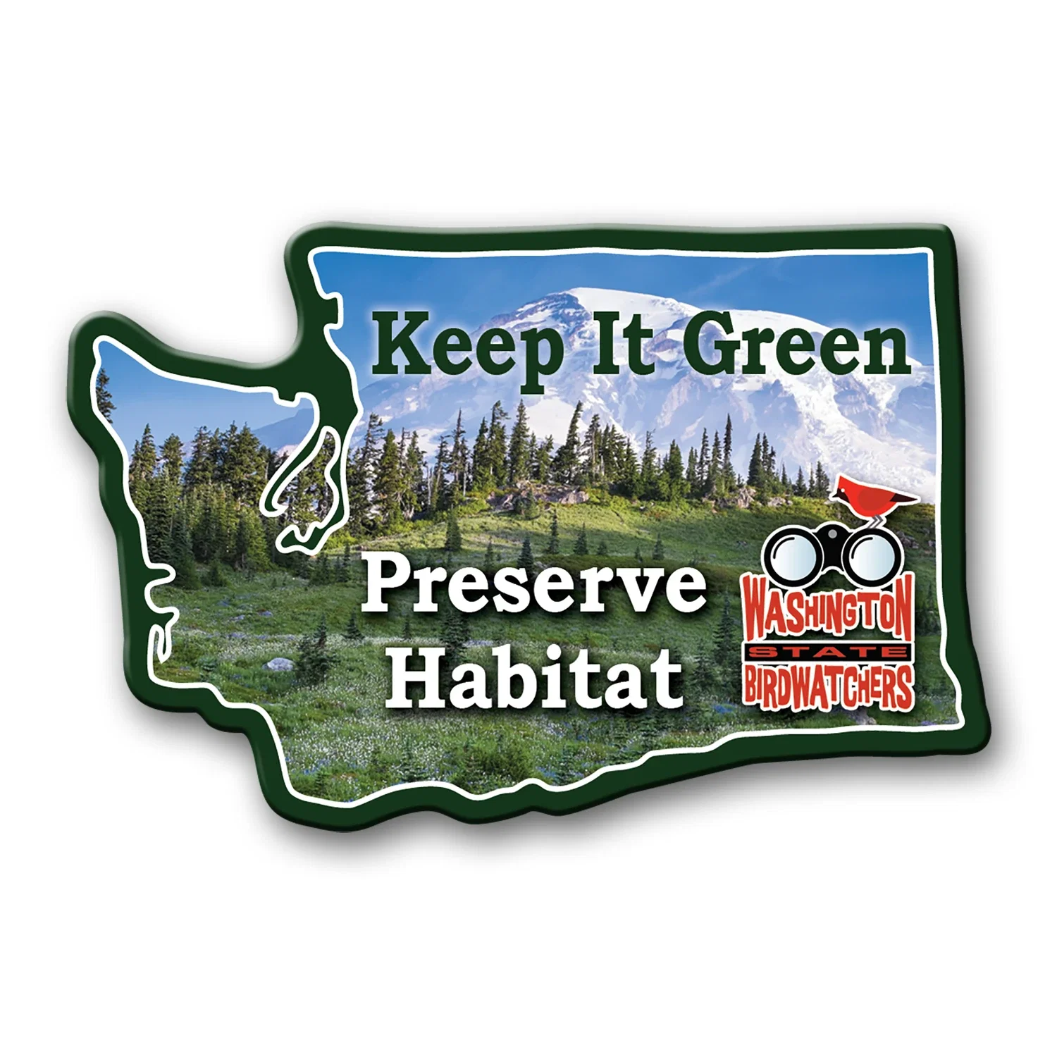 Washington State Shaped Full Color Magnet — view 2