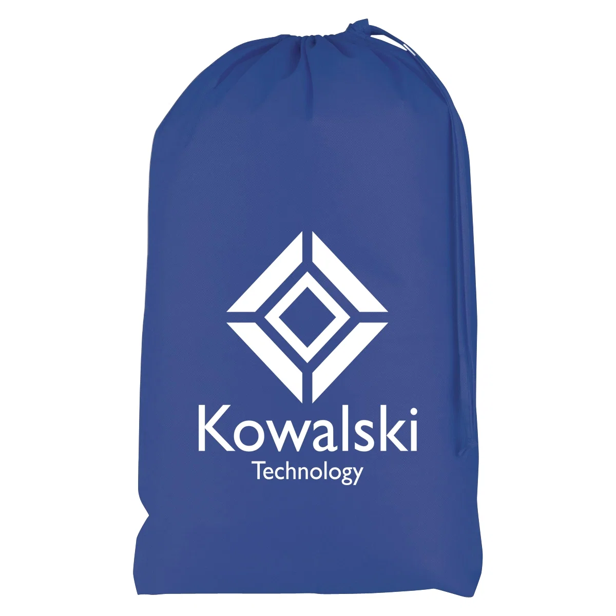 Water resistant laundry bag closed with its drawstring top