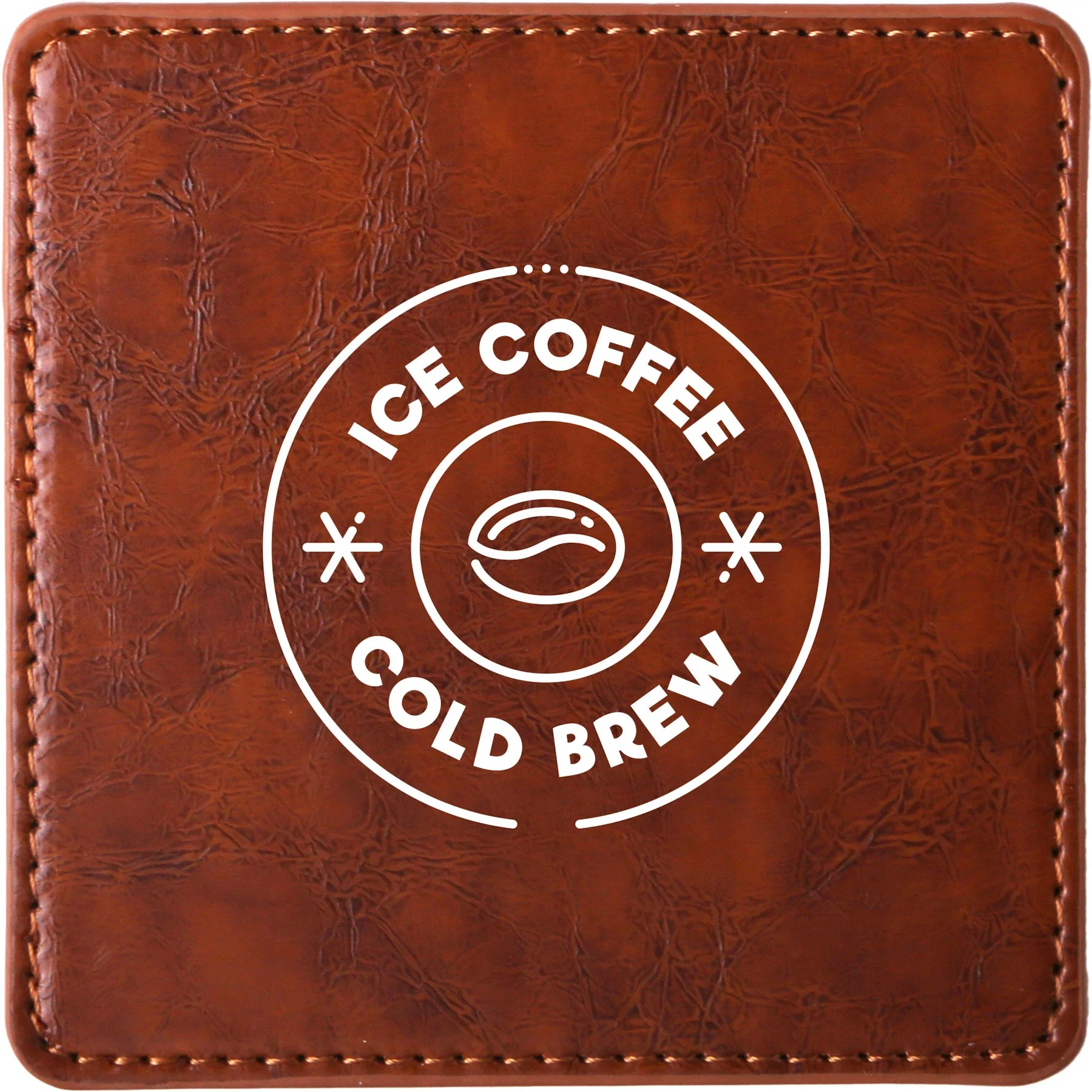 Watson Square PU Leather Coaster: Single — view 2