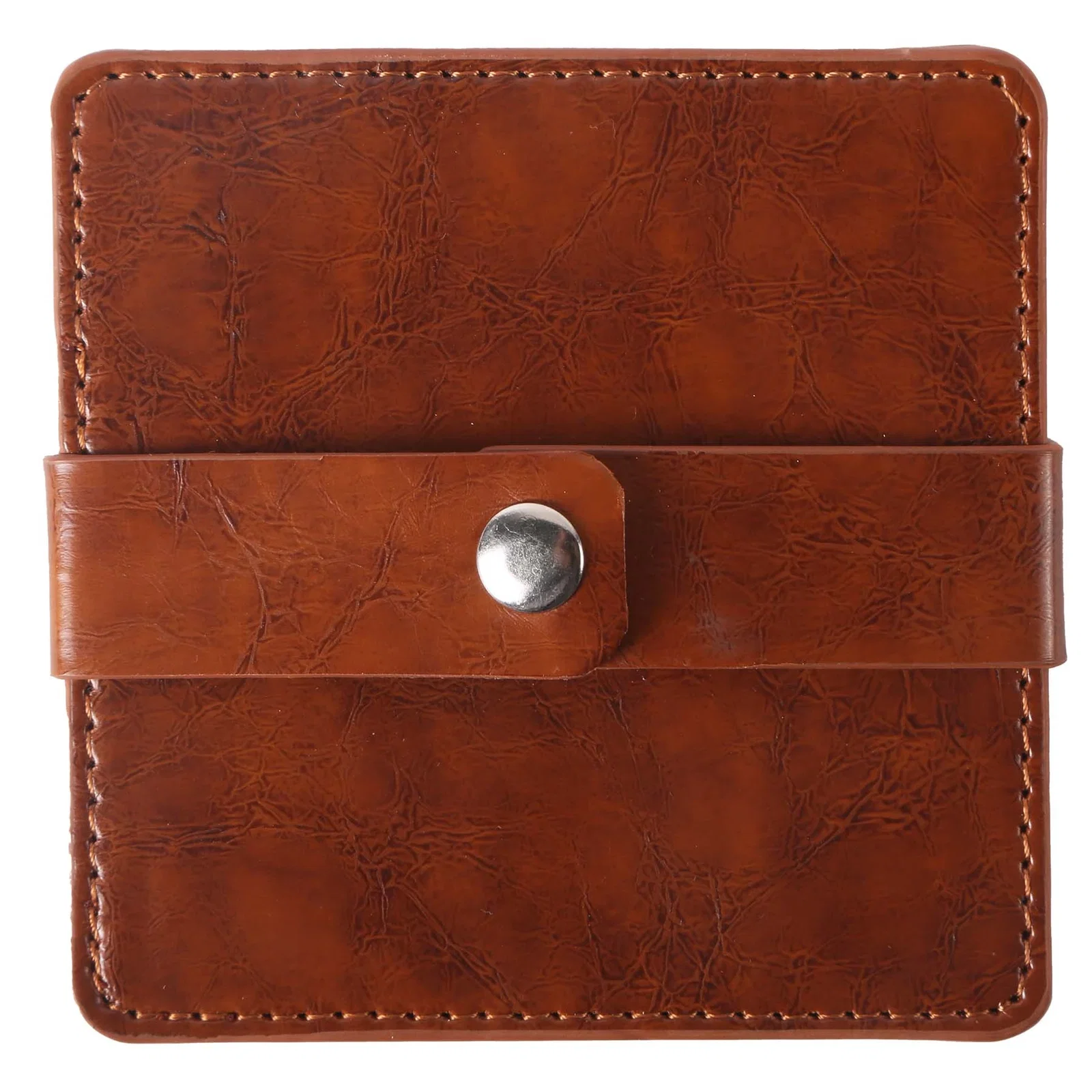 Watson Square PU Leather Coaster: 4 piece Set in Holder — view 3