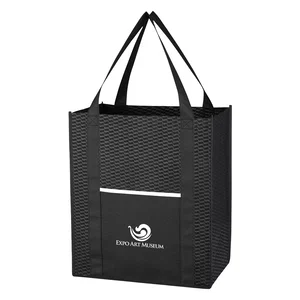 Wave Design Non-Woven Shopper Tote Bag