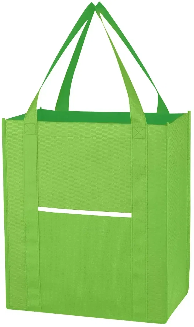 Reusable shopper tote sized for a full grocery run