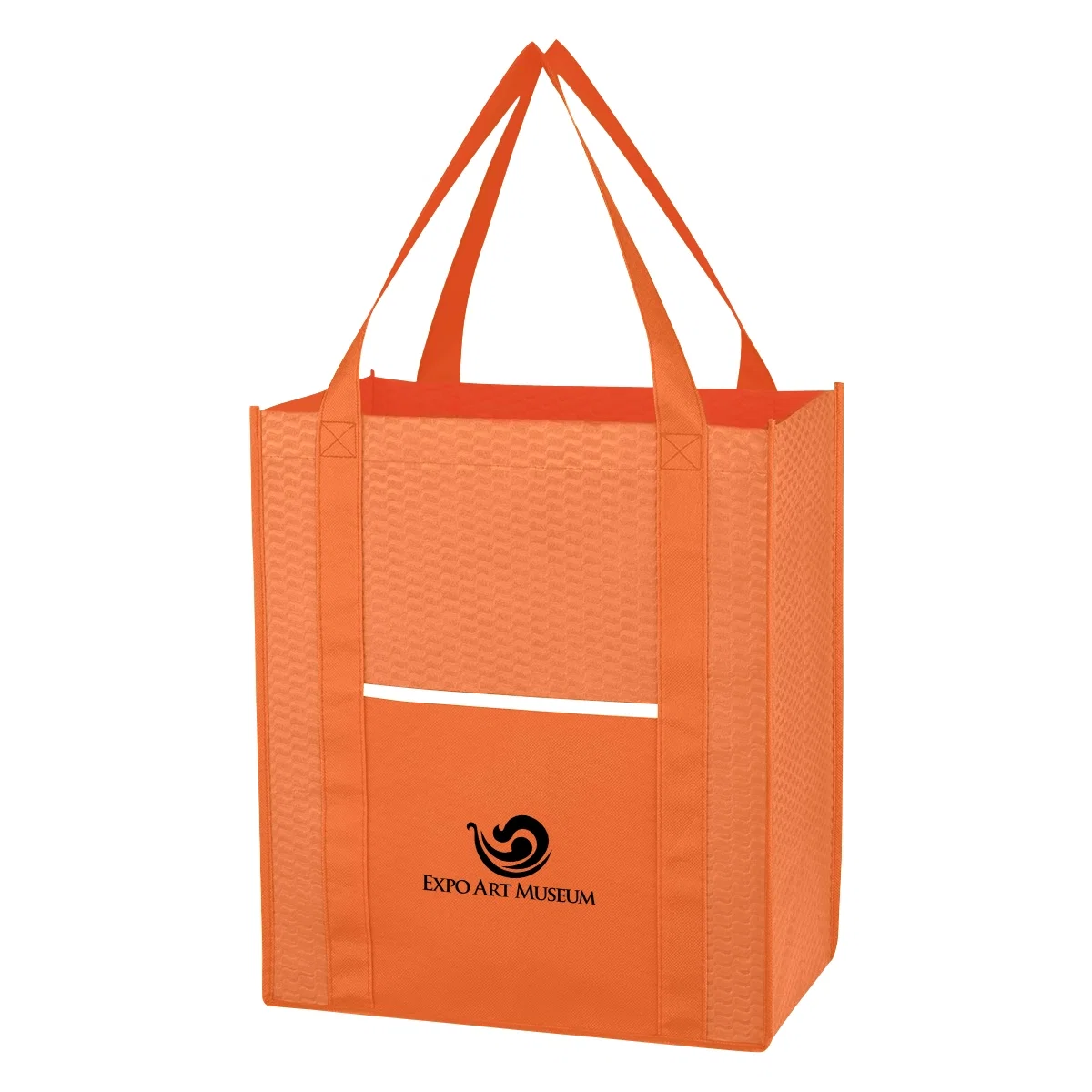 Orange version of the non-woven grocery carrier