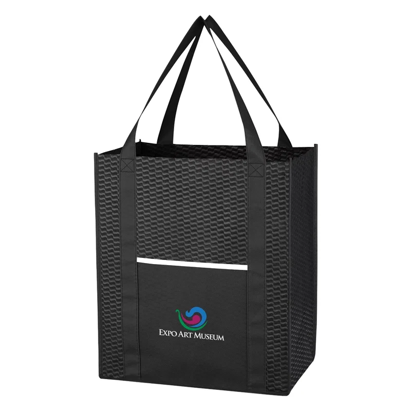 Wave Design Non-Woven Shopper Tote Bag — view 7