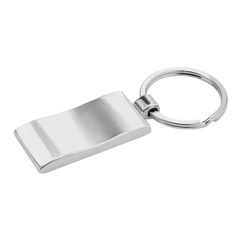 Custom Silver Wave Key Ring - Metal Alloy — view 2