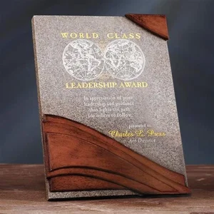 Stonecast Wall Plaque With Molded Wood-Grain Finish