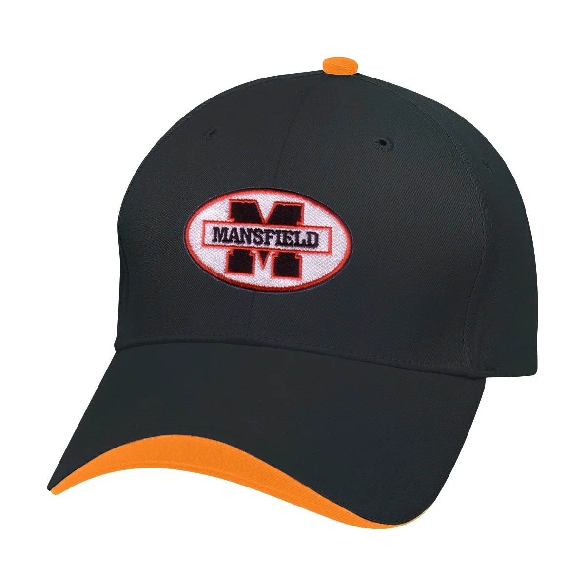 Front crown of the hat offering a flat embroidery area