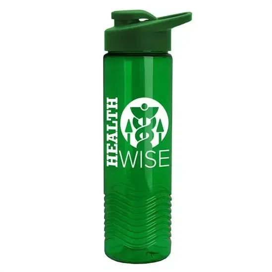 Wave Tritan® Bottle with Drink-Thru Lid (24 oz.) — view 3