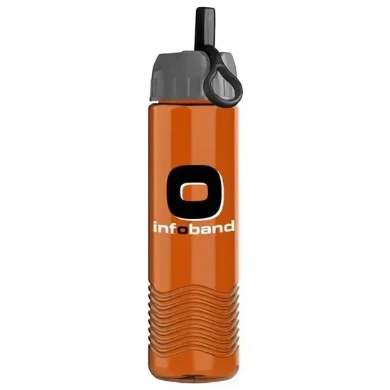 Wave Tritan® Bottle with Ring-Straw Lid (24 oz.) — view 4