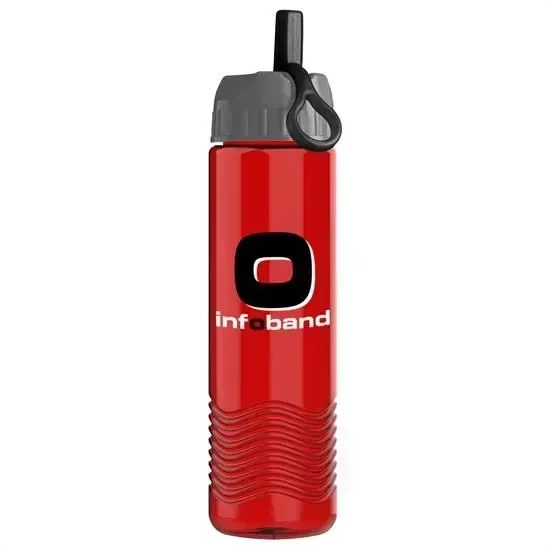 Wave Tritan® Bottle with Ring-Straw Lid (24 oz.) — view 5