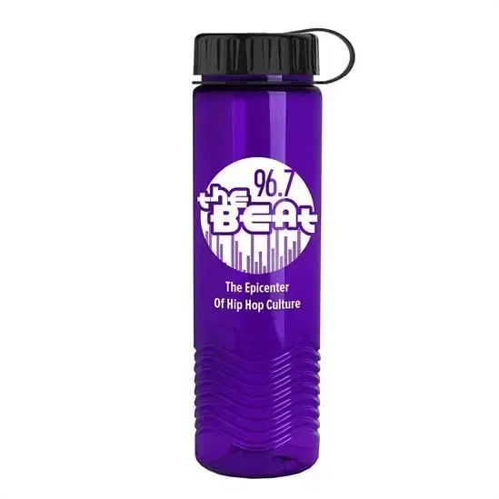 Wave Tritan® Bottle with Tethered Lid (24 oz.) — view 2