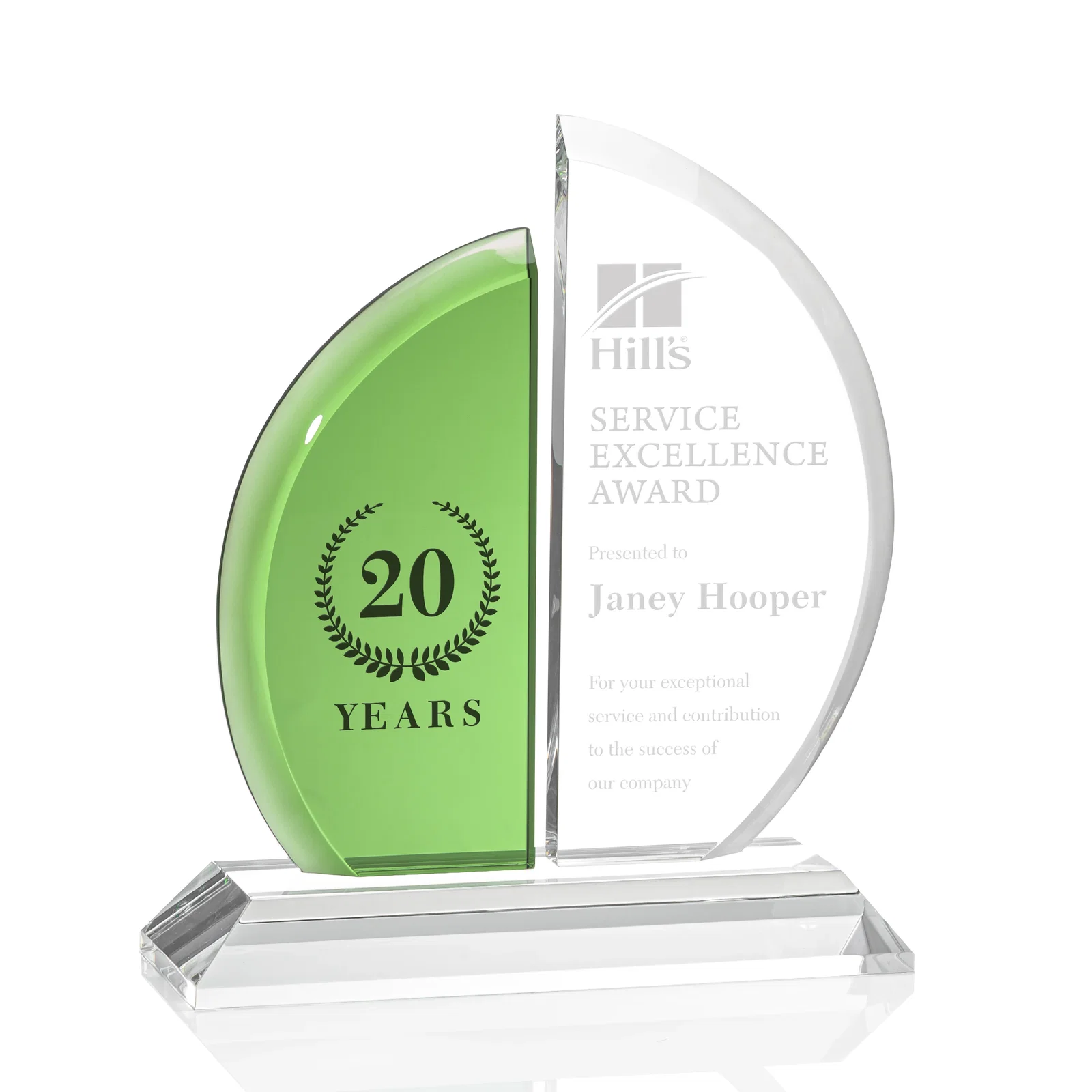Custom Emerald Crystal Waverley Award — view 3