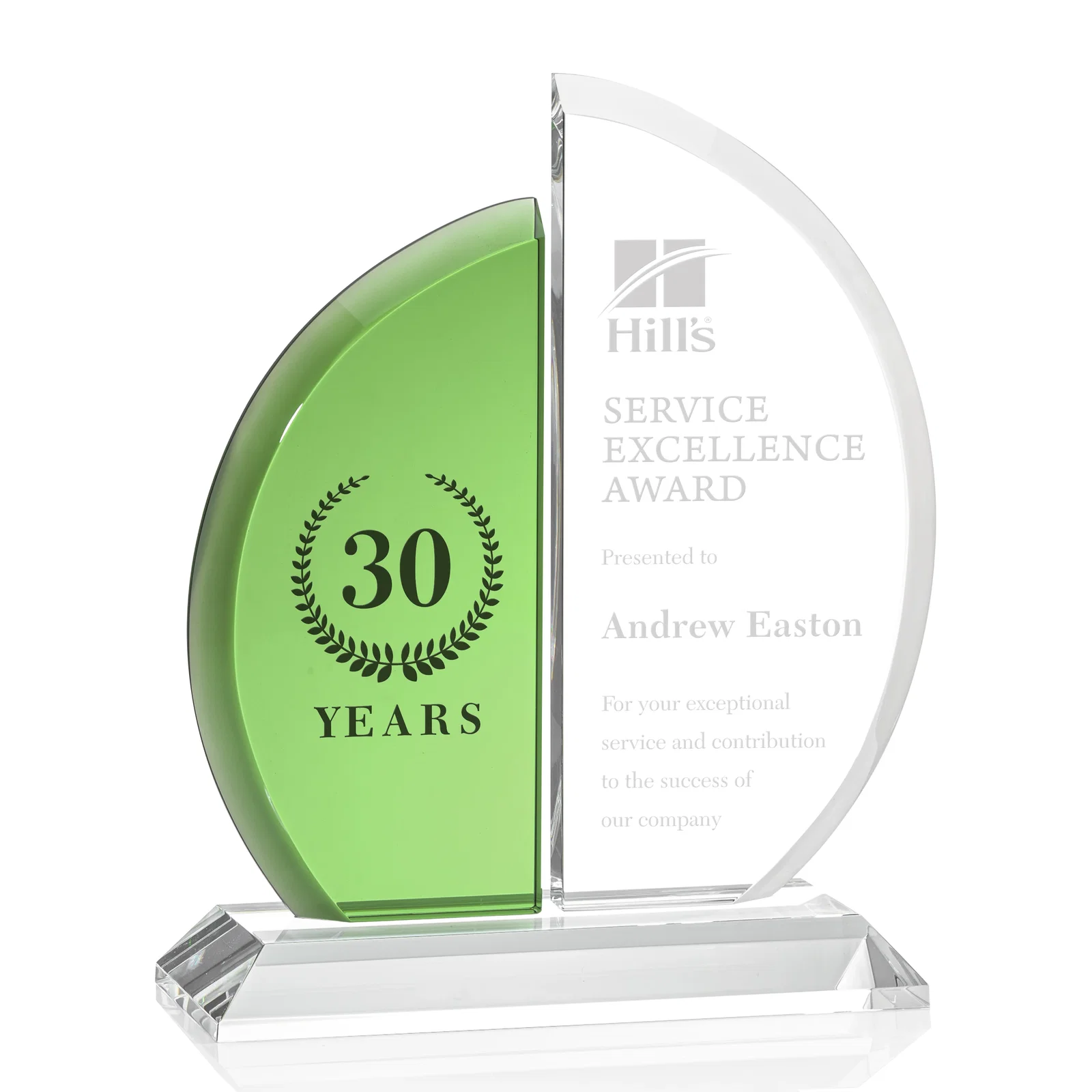 Custom Emerald Crystal Waverley Award — view 4