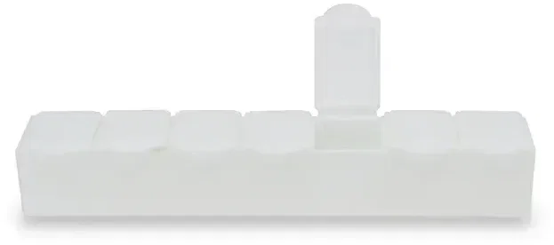 Weekly Pill Box 6". Weekly pill organizer with seven compartments for pharmacy medication management, view 7