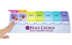 Weekly Snap-Lid Push-Button Pill Tray
