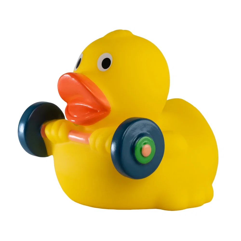 Weight Lifter Rubber Duck — view 2