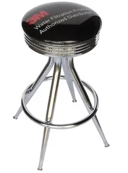 Welded Frame Chrome Ring Bar Stool with Seat Logo — view 2