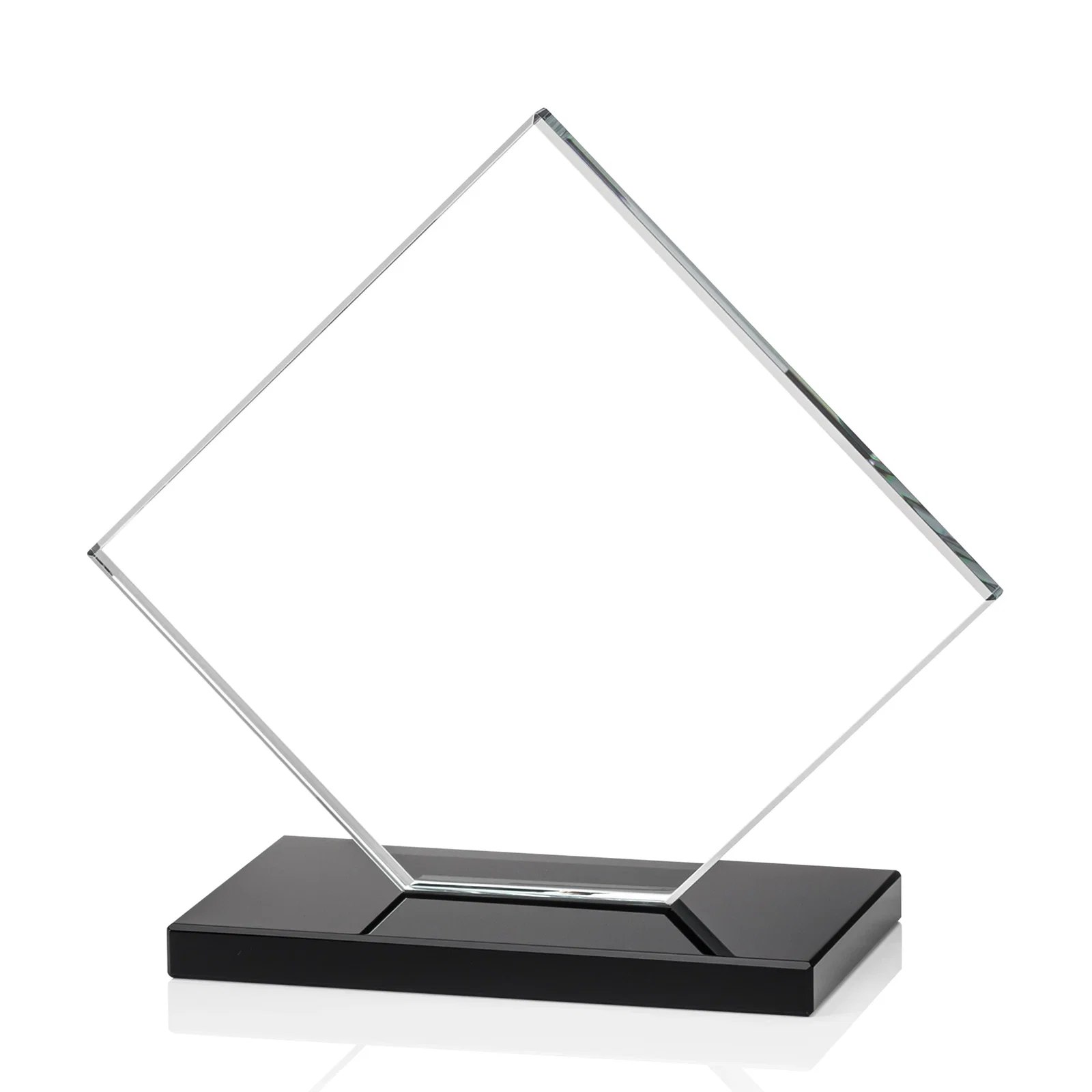 Customized Starfire Crystal Diamond Award on an Ivory Flat-Edge Base, with your logo for graduation ceremonies