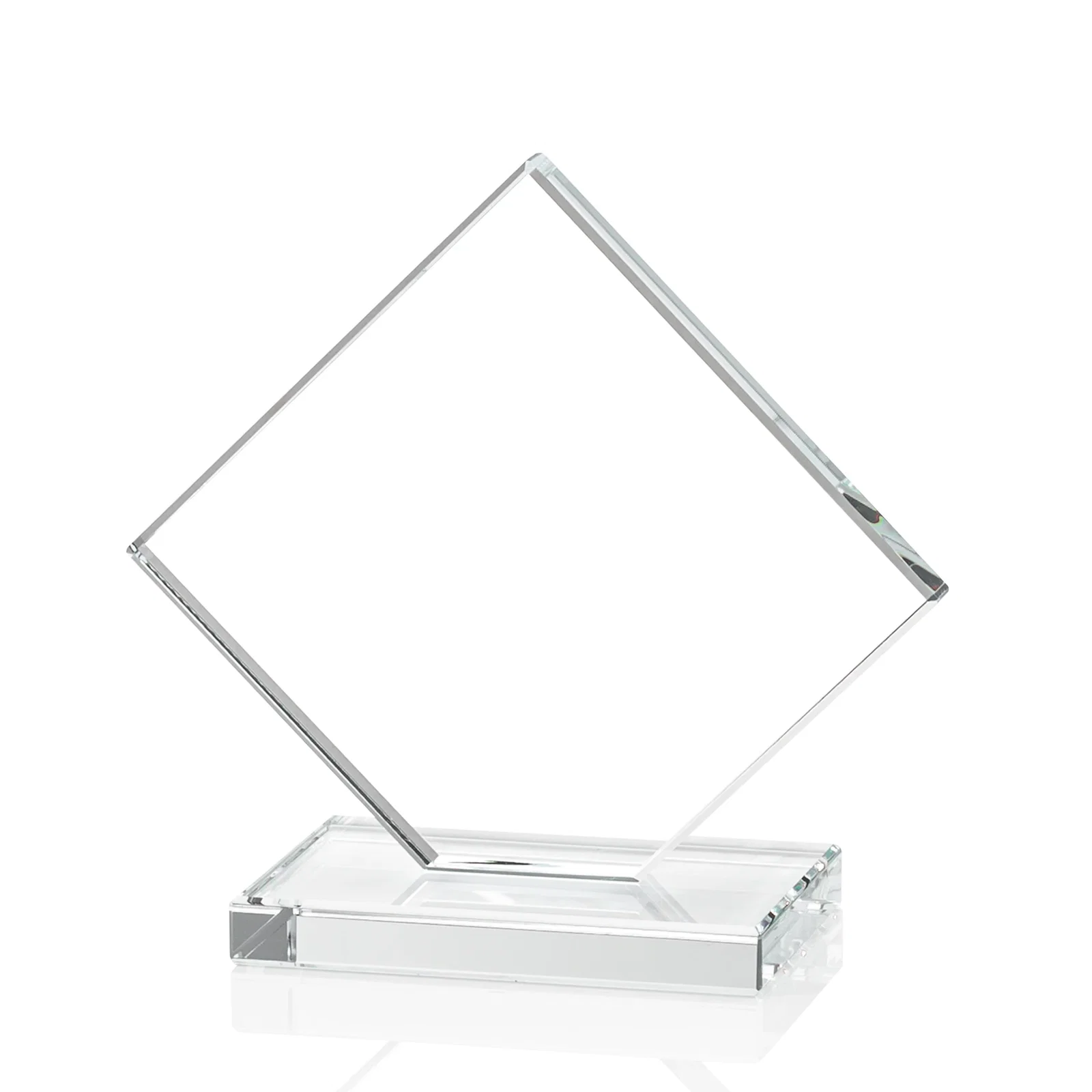 Customized Starfire Crystal Diamond Award on an Ivory Flat-Edge Base, with your logo for dealer and partner awards