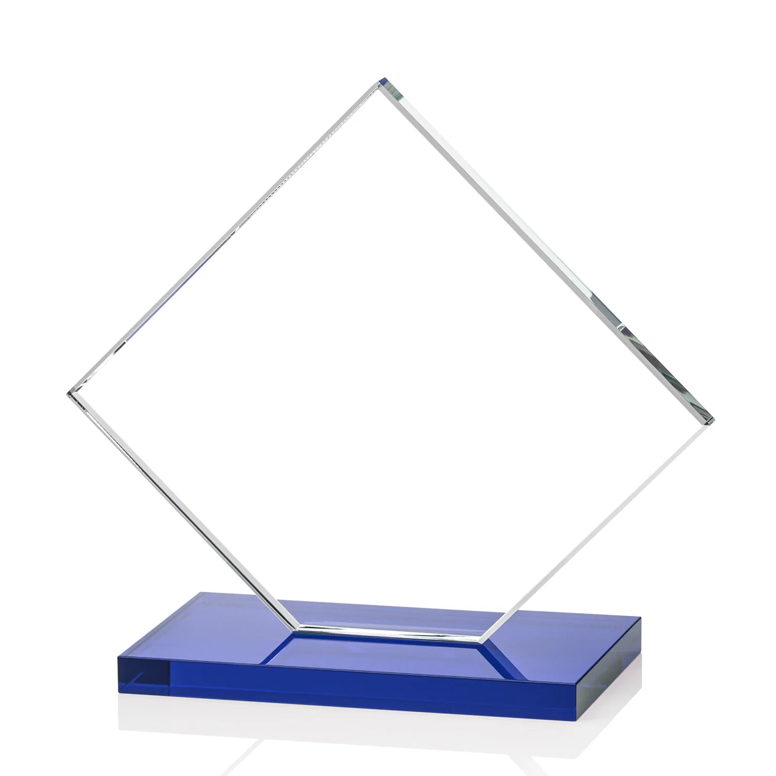 Custom Starfire Crystal Diamond Award on an Ivory Flat-Edge Base, with your company name for sales achievement awards