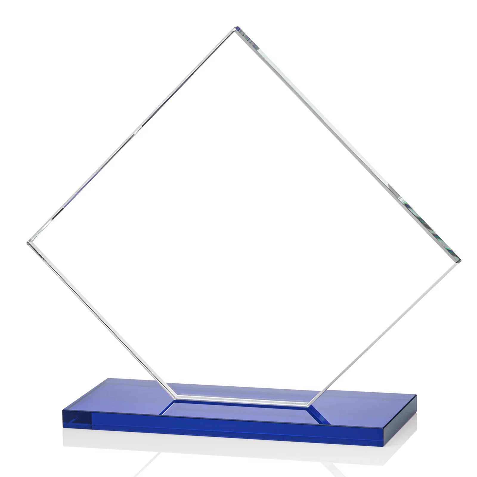 Custom Starfire Crystal Diamond Award on an Ivory Flat-Edge Base, with your company name for team milestone celebrations
