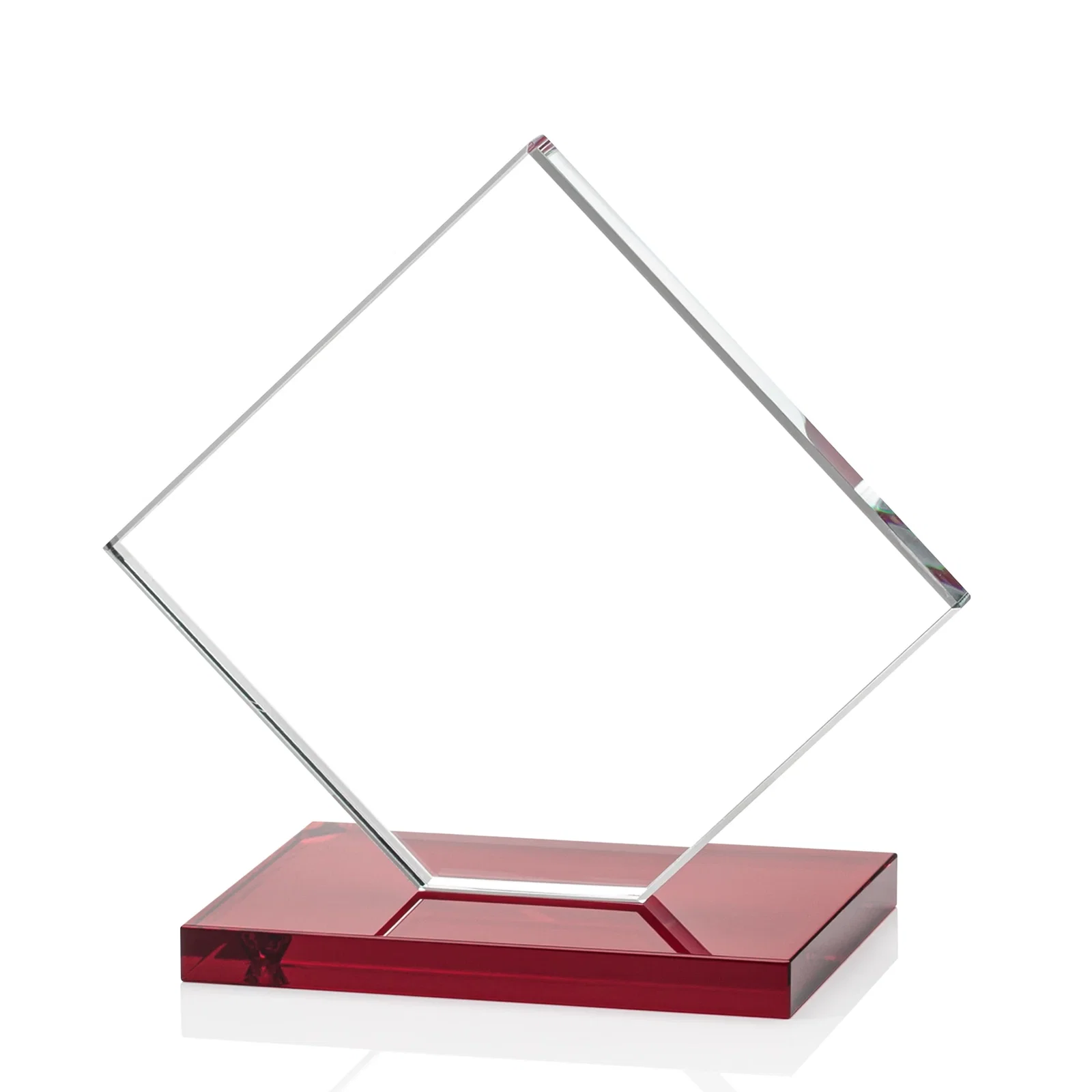 Custom Starfire Crystal Diamond Award on an Ivory Flat-Edge Base, with your company name for graduation ceremonies