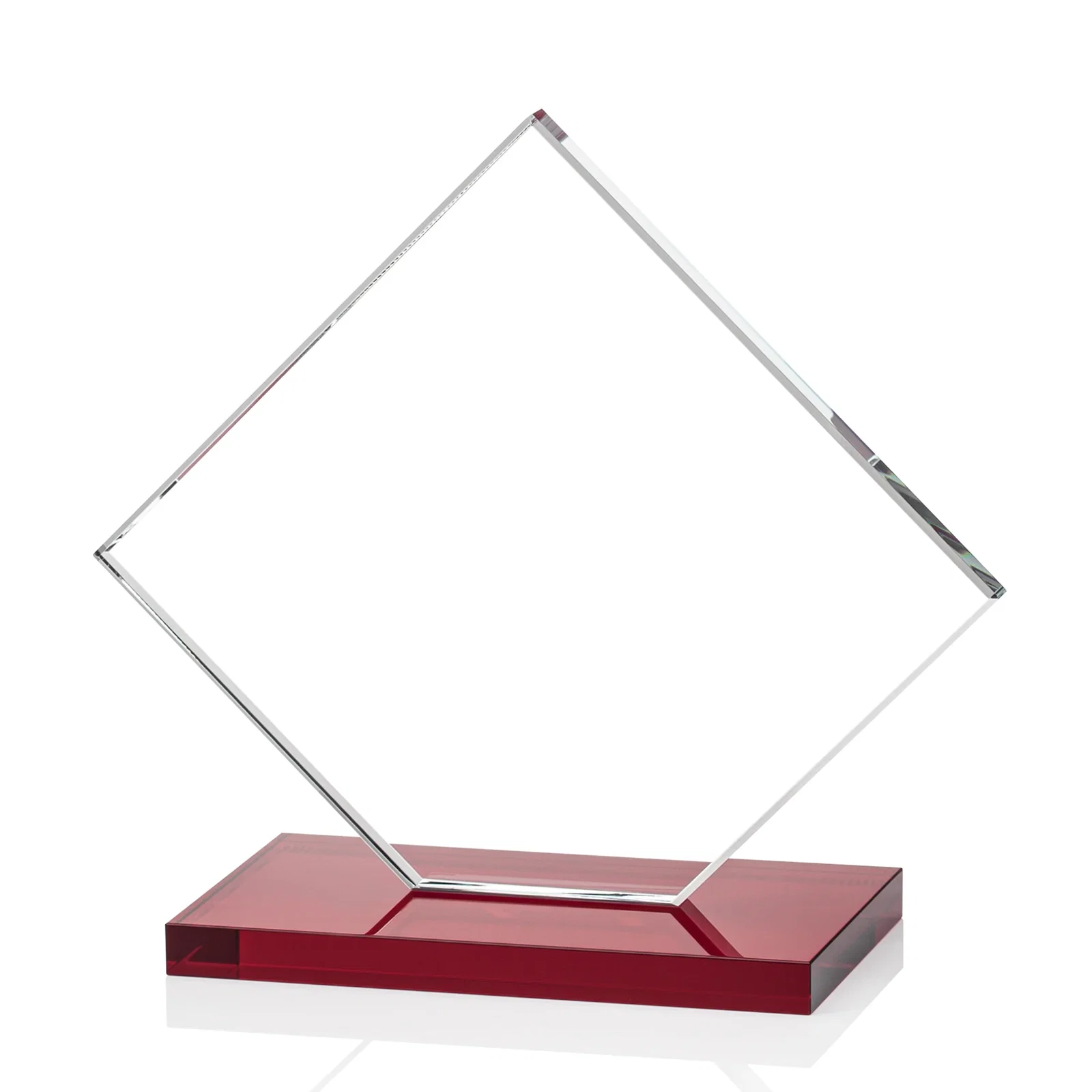 Custom Starfire Crystal Diamond Award on an Ivory Flat-Edge Base, with your company name for safety achievement programs